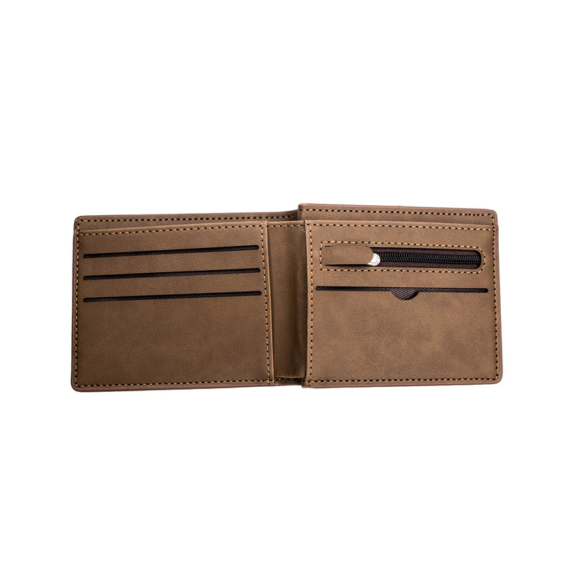 Personalized 	Bifold Wallet with Zipper