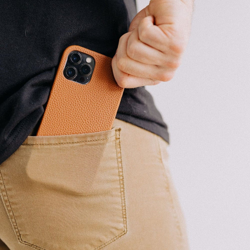 Milled Leather iPhone Case (Cognac)