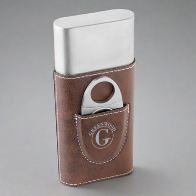 Personalized Gentleman's Reserve Cigar Holder - Rustic Brown