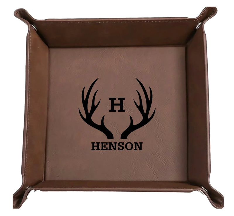 Personalized Dark Brown Snap Up Tray
