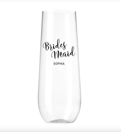 Personalized Bridesmaid & Wedding Champagne Glasses