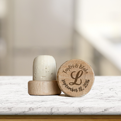 Personalized Wine Corks Monogram with Names & Date
