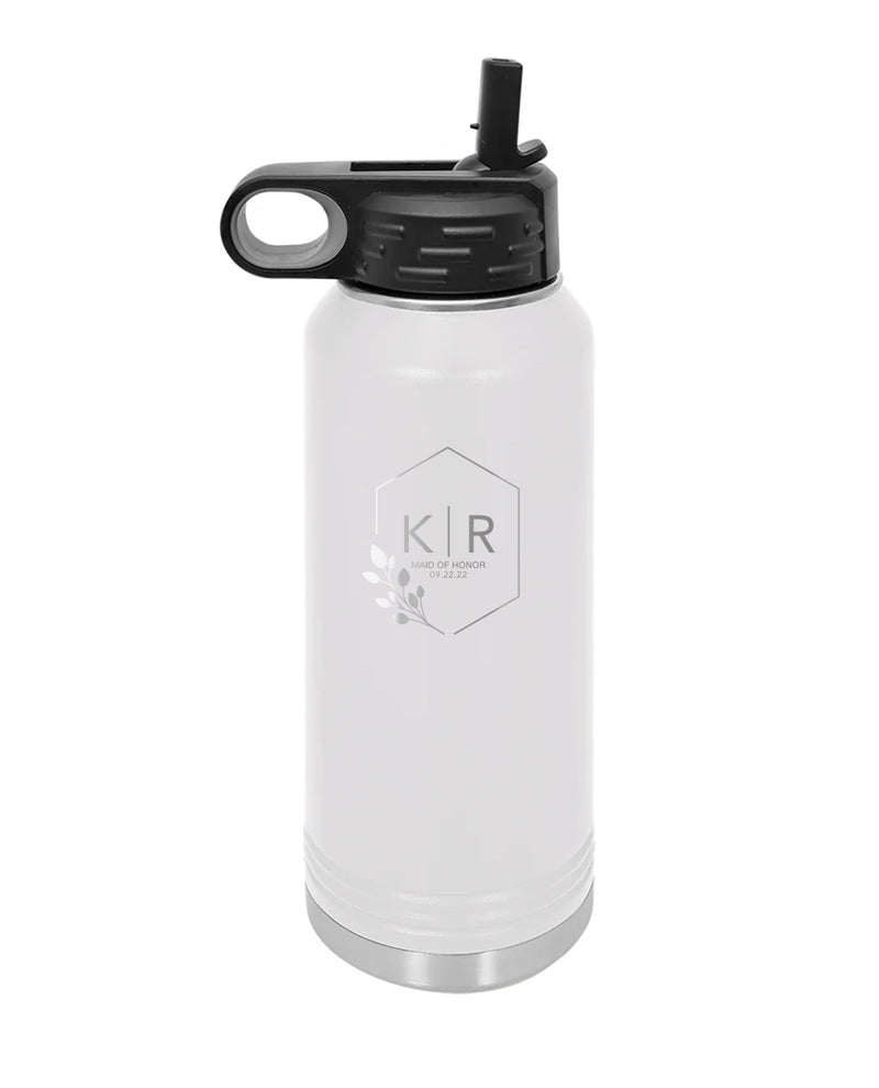 Personalized Bridesmaid Water Bottles 32 oz