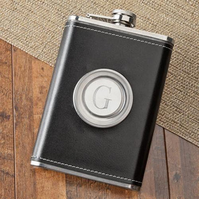Leather Flask with Folding Shot Glass