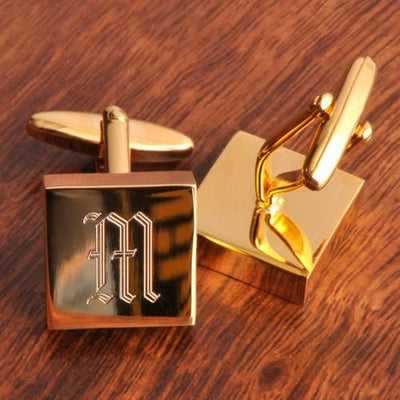 Personalized Cufflinks - Brass - High Polish - Groomsmen Gifts-Default-Brass-