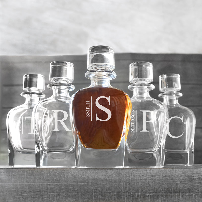 Groomsmen Gift Set of 5 Personalized Baron Whiskey Decanters