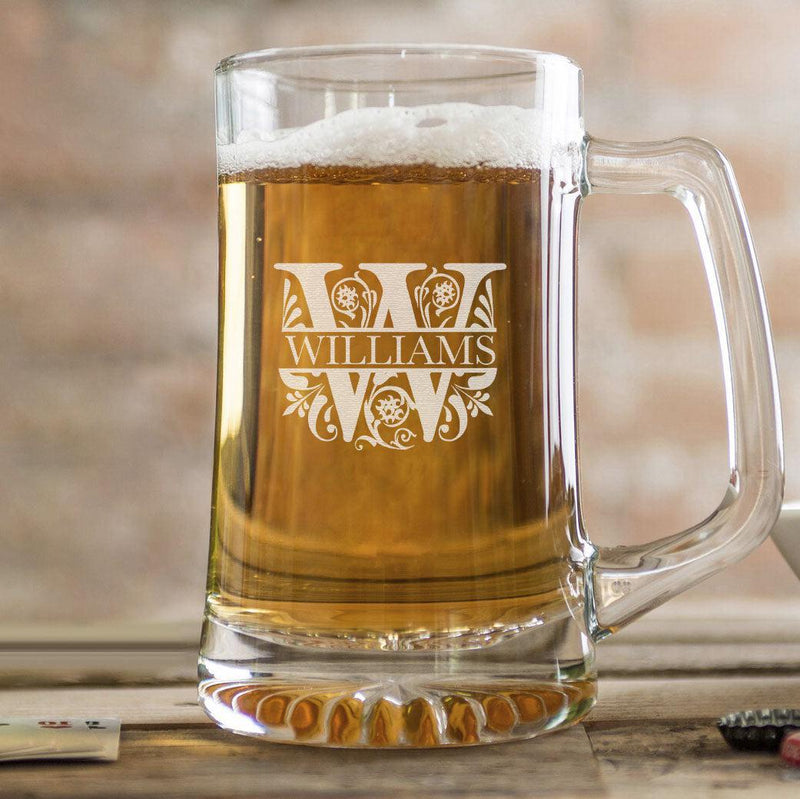 Personalized Glass Beer Mug - 25 oz.