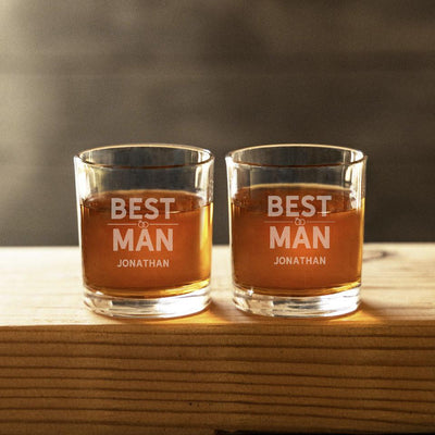 Personalized Best Man Lowball Whiskey Glasses