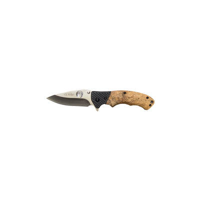 Personalized Elk Ridge Burl Wood Handle Knife