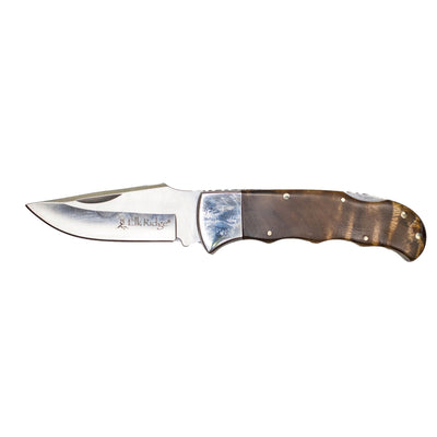 Personalized Burl Wood Handle Silver Blade Knife