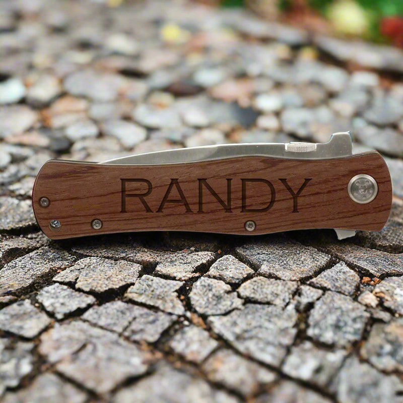 Personalized Wood Handle Pocket Knife