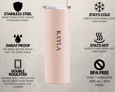 Personalized Bridesmaid Skinny Tumblers