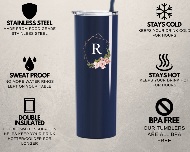Personalized Bridesmaid Skinny Tumblers