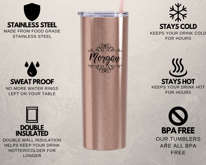 Personalized Bridesmaid Skinny Tumblers