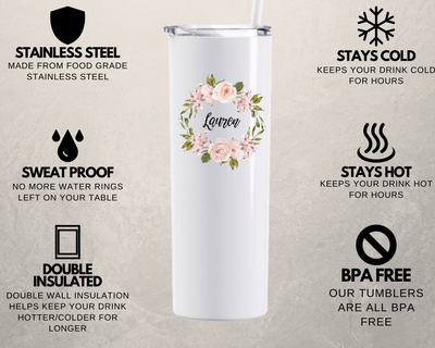 Personalized Bridesmaid Skinny Tumblers