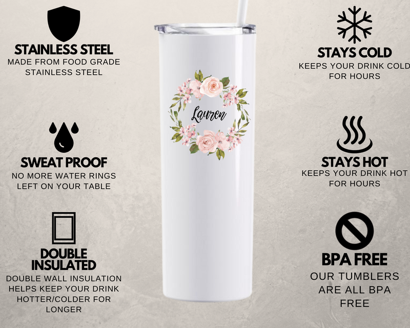 Personalized Bridesmaid Skinny Tumblers