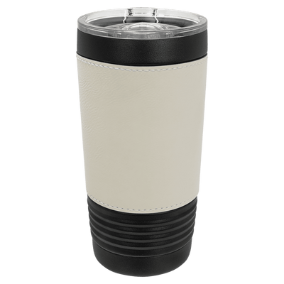 Personalized 20oz. Black Tumbler with Engraved Leatherette for Groomsmen