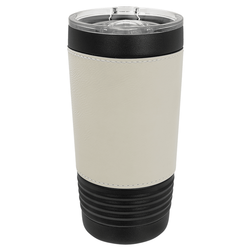 Personalized 20oz. Black Tumbler with Engraved Leatherette for Groomsmen
