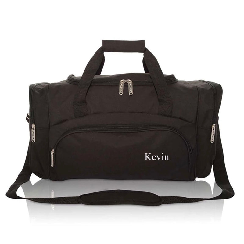 Set of 5 Personalized Black Duffel Bags