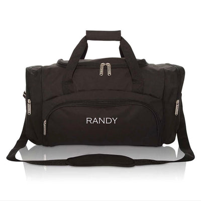 Set of 5 Personalized Black Duffel Bags