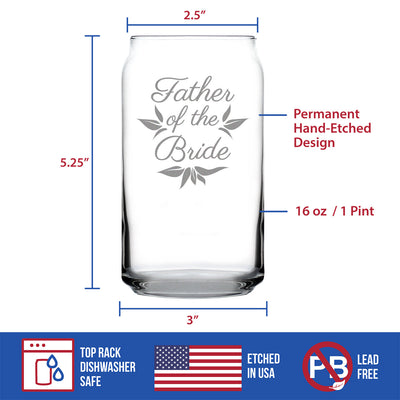 Father of the Bride Beer Can Pint Glass