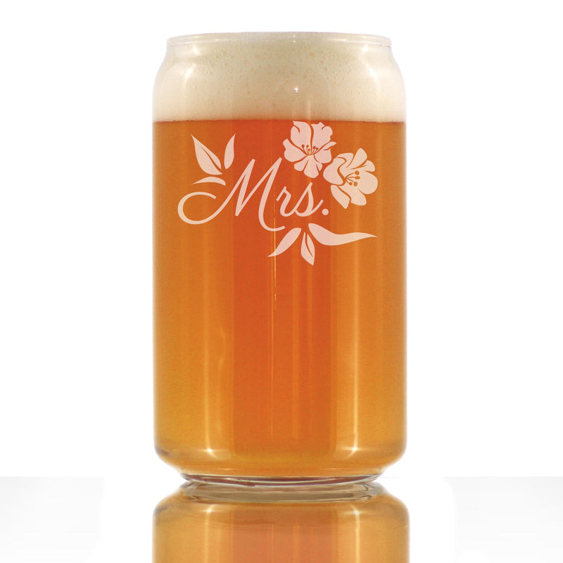 Mrs. Beer Can Pint Glass