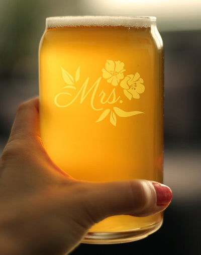 Mrs. Beer Can Pint Glass