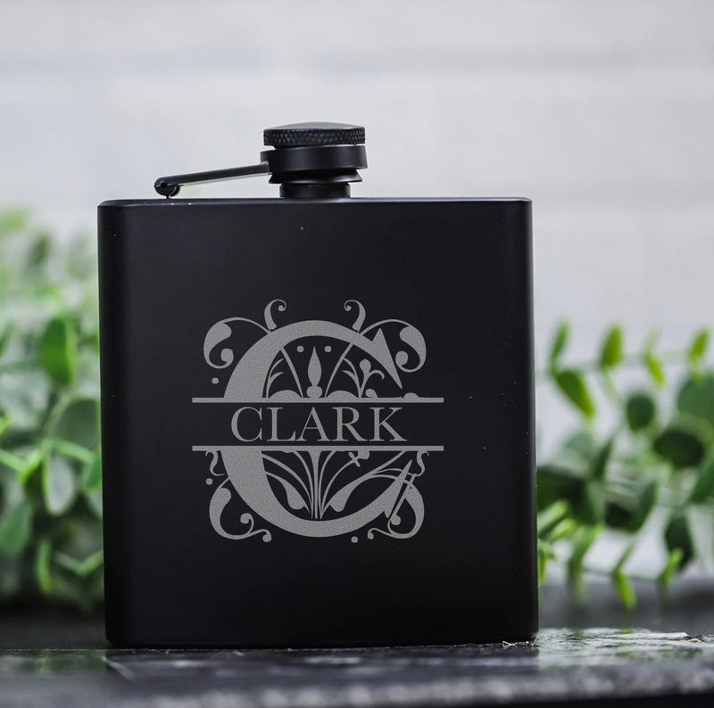 Personalized All Black Flask