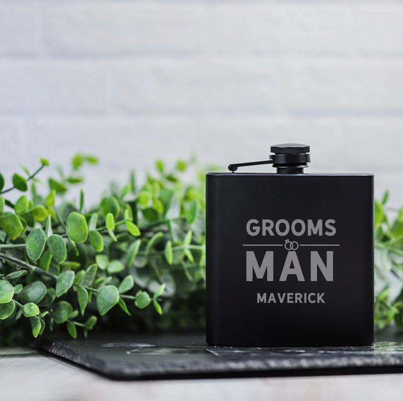 Personalized All Black Flask
