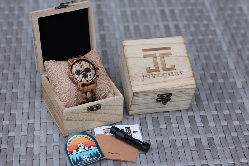 Breiler Zebrawood Chronograph Watch