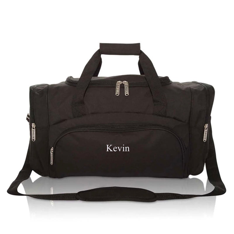 Set of 5 Personalized Black Duffel Bags