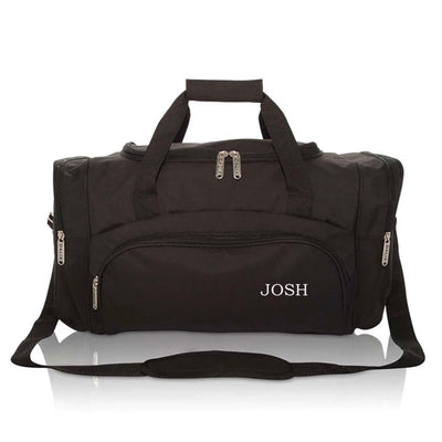 Set of 5 Personalized Black Duffel Bags
