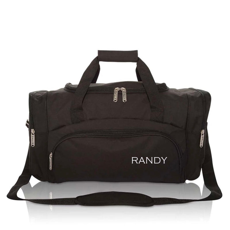 Set of 5 Personalized Black Duffel Bags