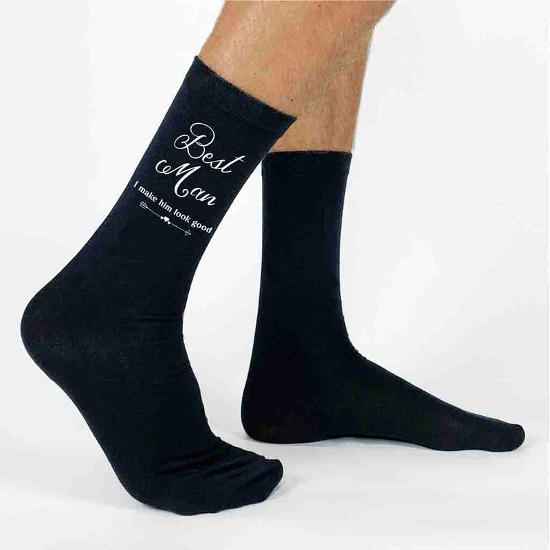 Wedding Socks for the Best Man with Funny Saying