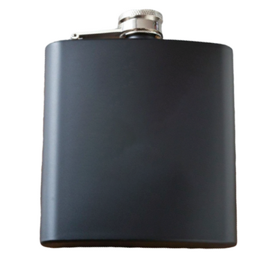 Personalized Matte Black Flasks - Stainless Steel