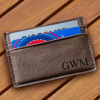 Personalized Men's Dark Brown Slim Wallet