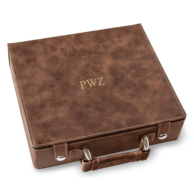 Personalized Rustic Gold 100 Chip Poker Set