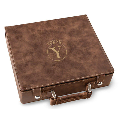 Personalized Rustic Gold 100 Chip Poker Set