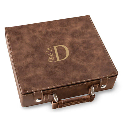 Personalized Rustic Gold 100 Chip Poker Set