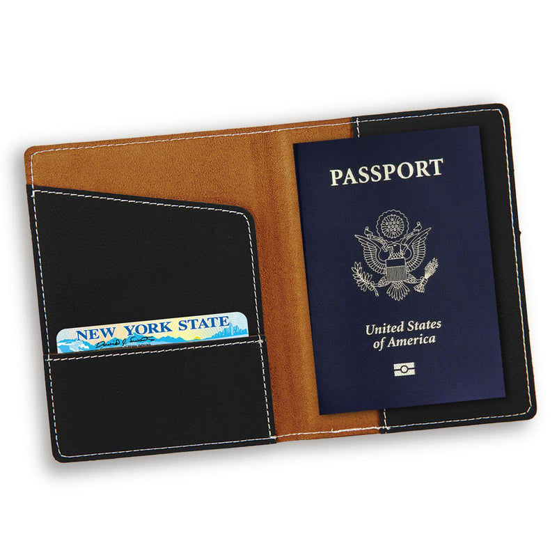 Black Personalized Passport Holder