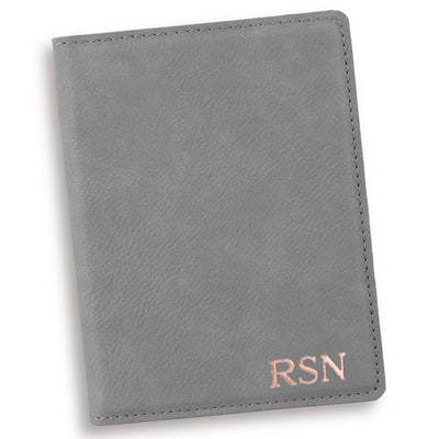 Gray Personalized Passport Holder
