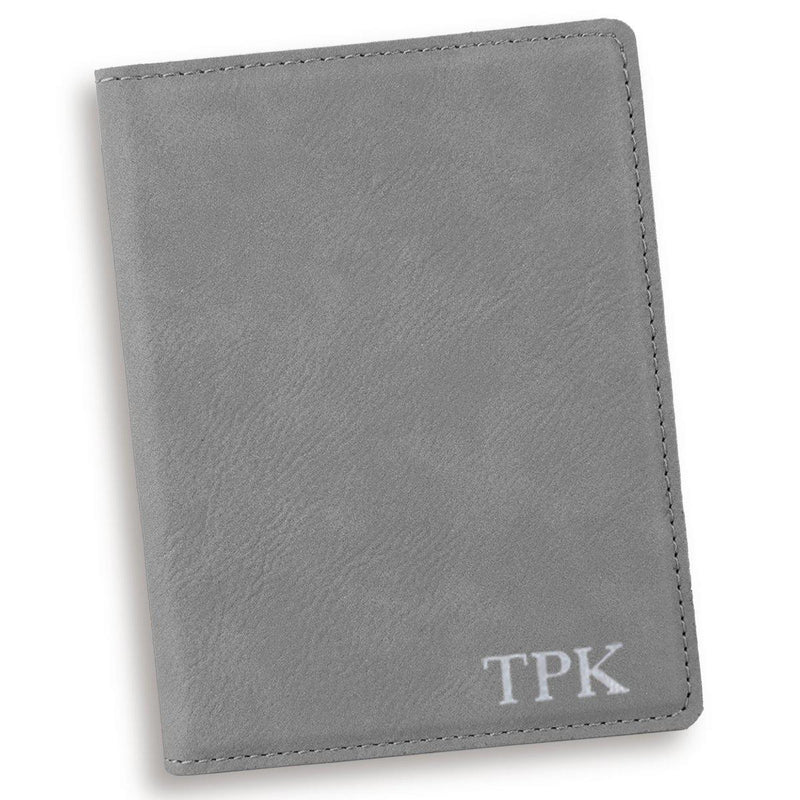 Gray Personalized Passport Holder