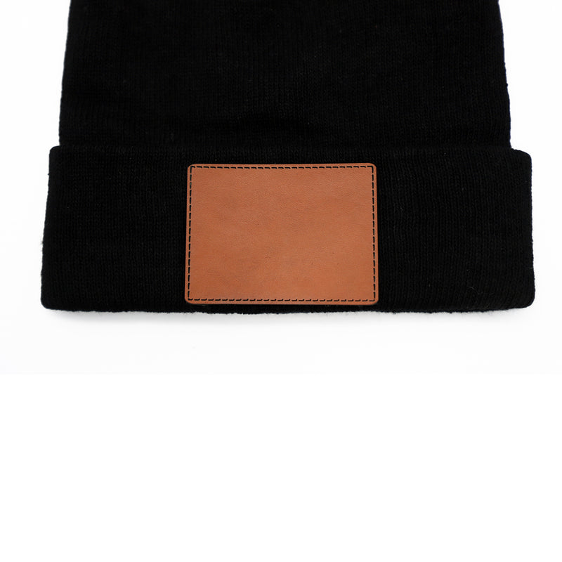 Personalized Black Beanie with Patch
