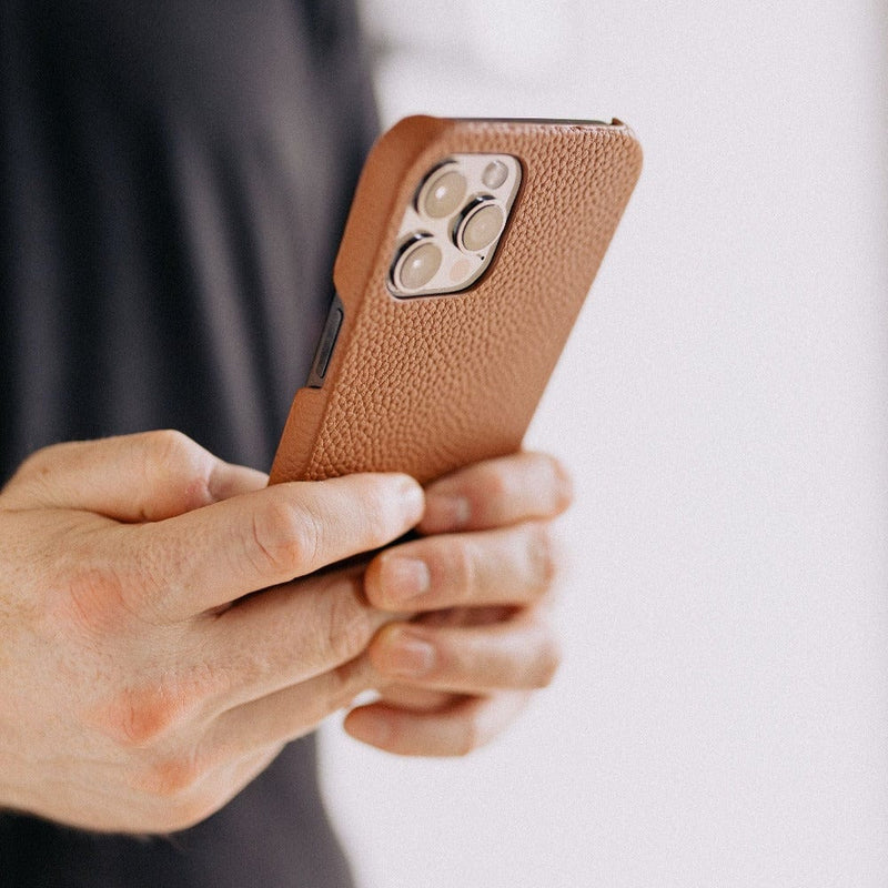 Milled Leather iPhone Case (Cognac)