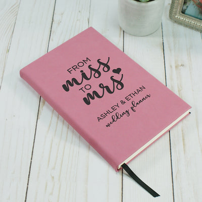 Personalized Miss to Mrs Journal Pink