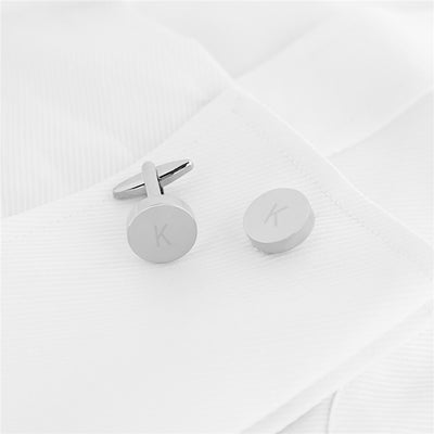 Personalized Engraved Initials Round Cufflinks