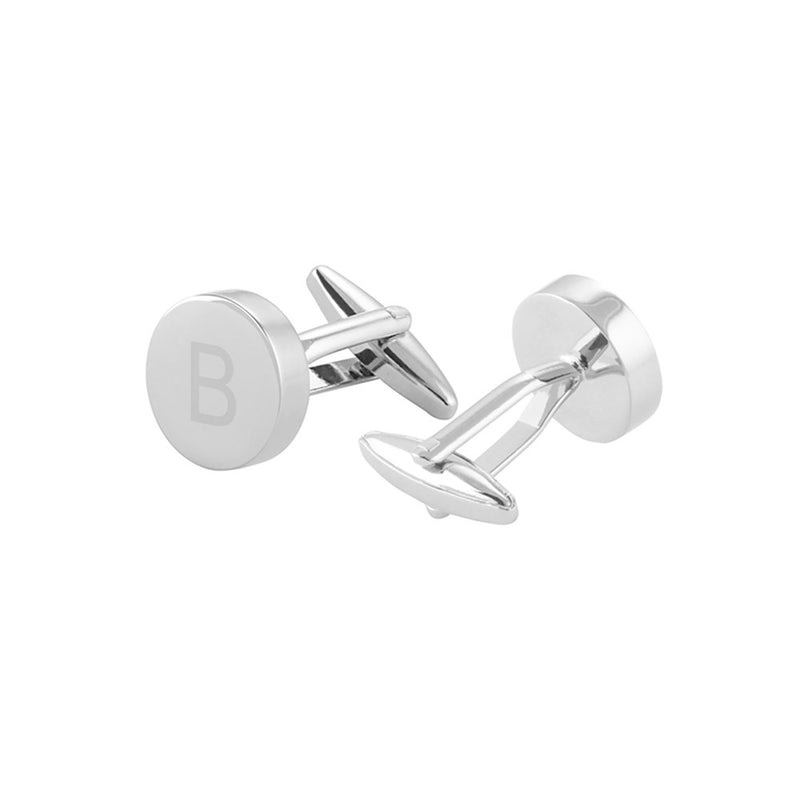 Personalized Engraved Initials Round Cufflinks