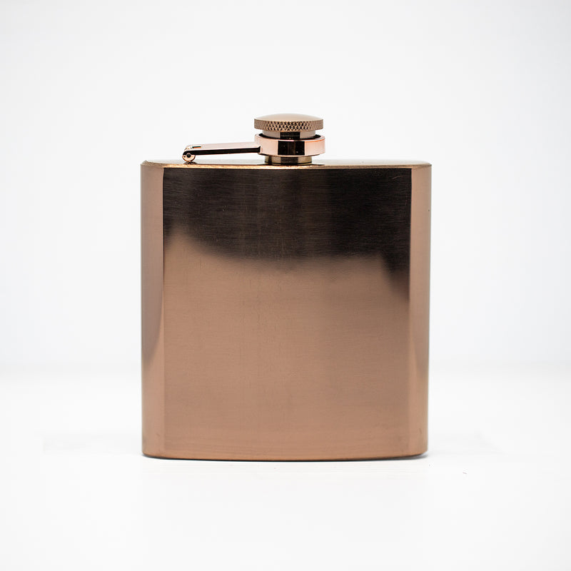 Personalized Rose Gold Flask Set with Shot Glasses