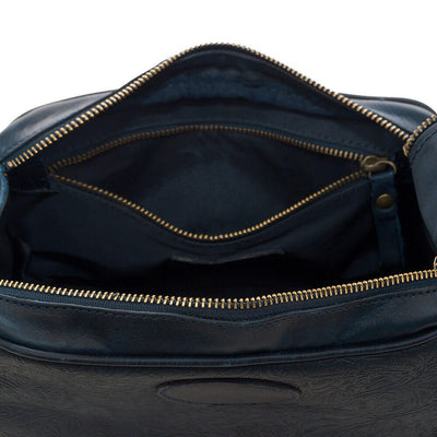 Tooled Leather Toiletry Wash Bag