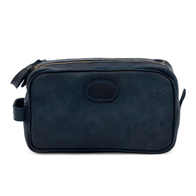 Tooled Leather Toiletry Wash Bag